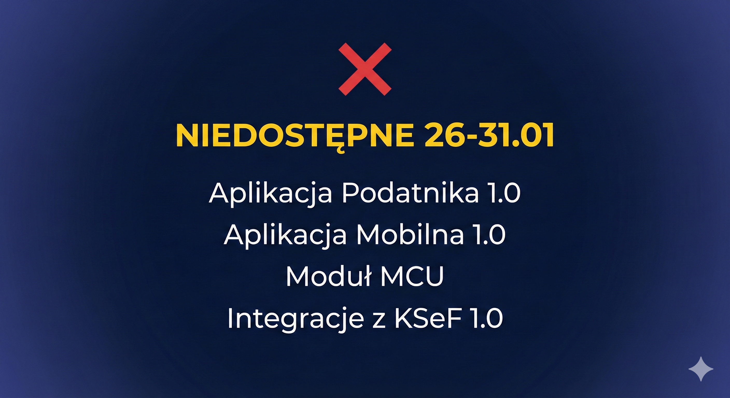 Systemy niedostępne podczas przerwy KSeF
